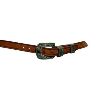 Leather Belt Brown Snap-Off Buckle